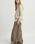 Covered Placket Tunic Shirt, Smoke Stripe