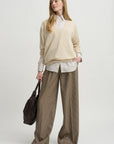 Covered Placket Tunic Shirt, Smoke Stripe
