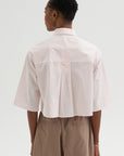 Cropped Short Sleeve Shirt, Blush Pink