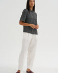 Bell Sleeve Blouse, Black Stripe