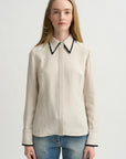 Covered Placket Slim Shirt, Champagne