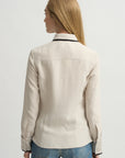 Covered Placket Slim Shirt, Champagne