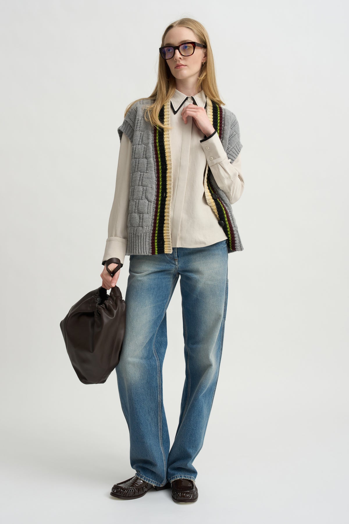 Covered Placket Slim Shirt, Champagne