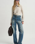 Covered Placket Slim Shirt, Champagne