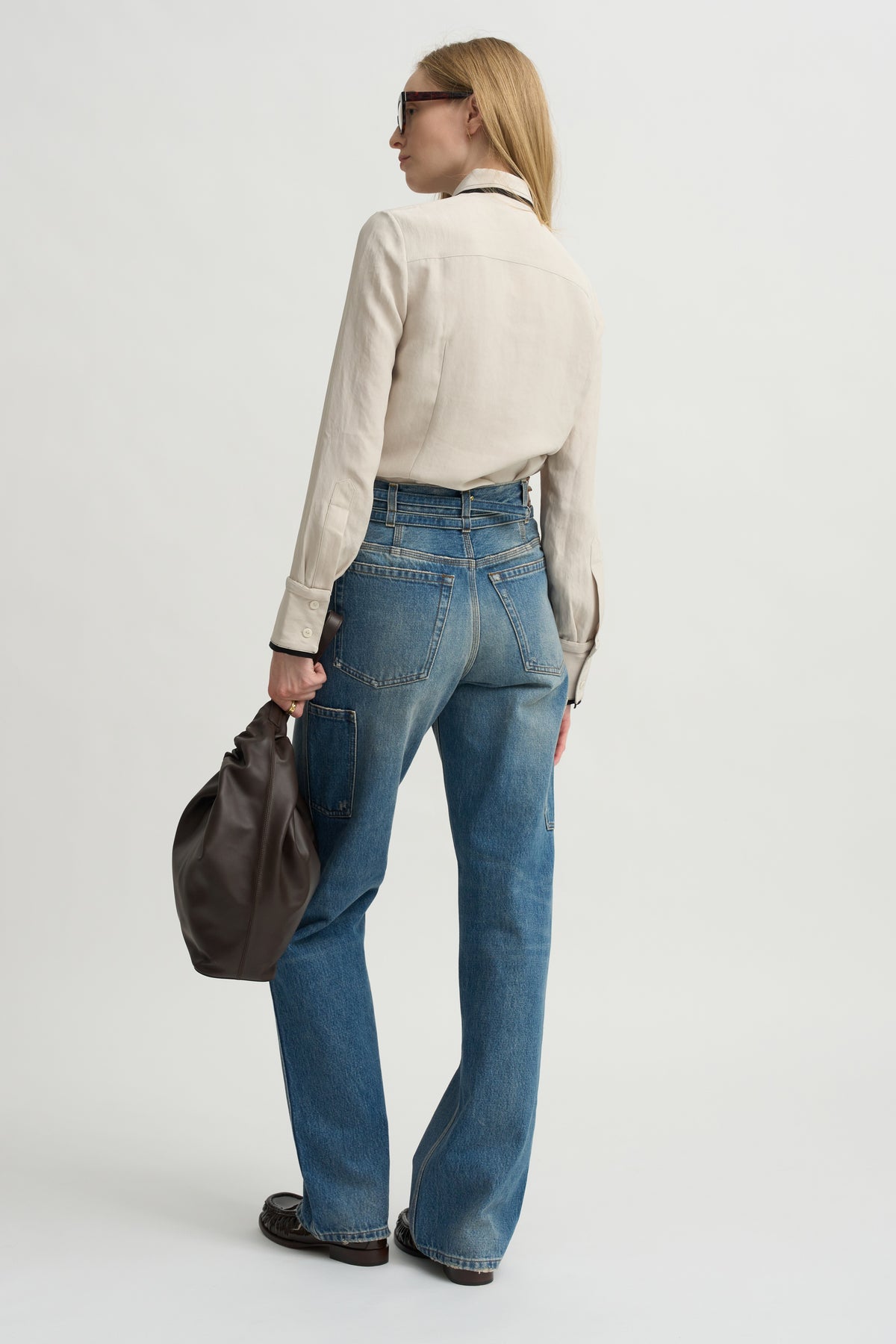 Covered Placket Slim Shirt, Champagne