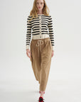 Petite Fringe Cardigan, Ivory & Black Stripe