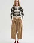 Petite Fringe Cardigan, Ivory & Black Stripe