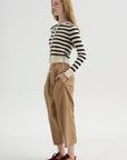Petite Fringe Cardigan, Ivory & Black Stripe