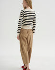 Petite Fringe Cardigan, Ivory & Black Stripe