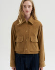 Cropped A-line Jacket, Caramel
