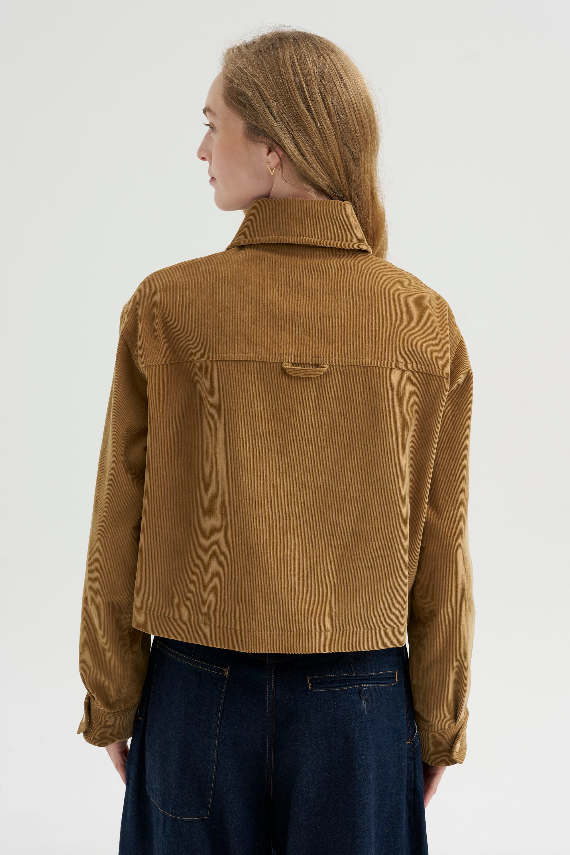 Cropped A-line Jacket, Caramel