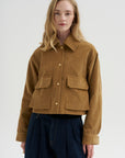 Cropped A-line Jacket, Caramel