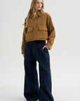Cropped A-line Jacket, Caramel