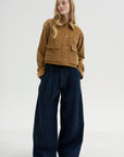 Cropped A-line Jacket, Caramel