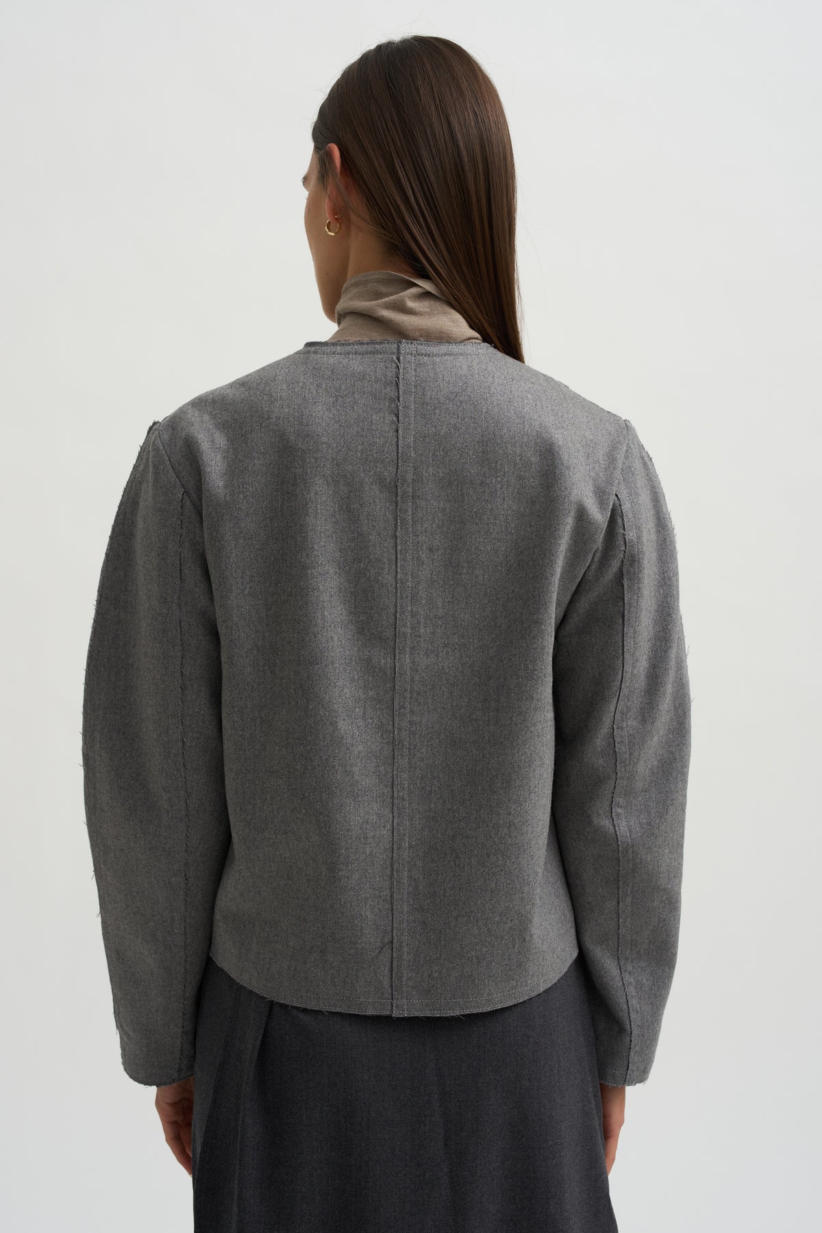 Crescent Crop Jacket, Charcoal Grey