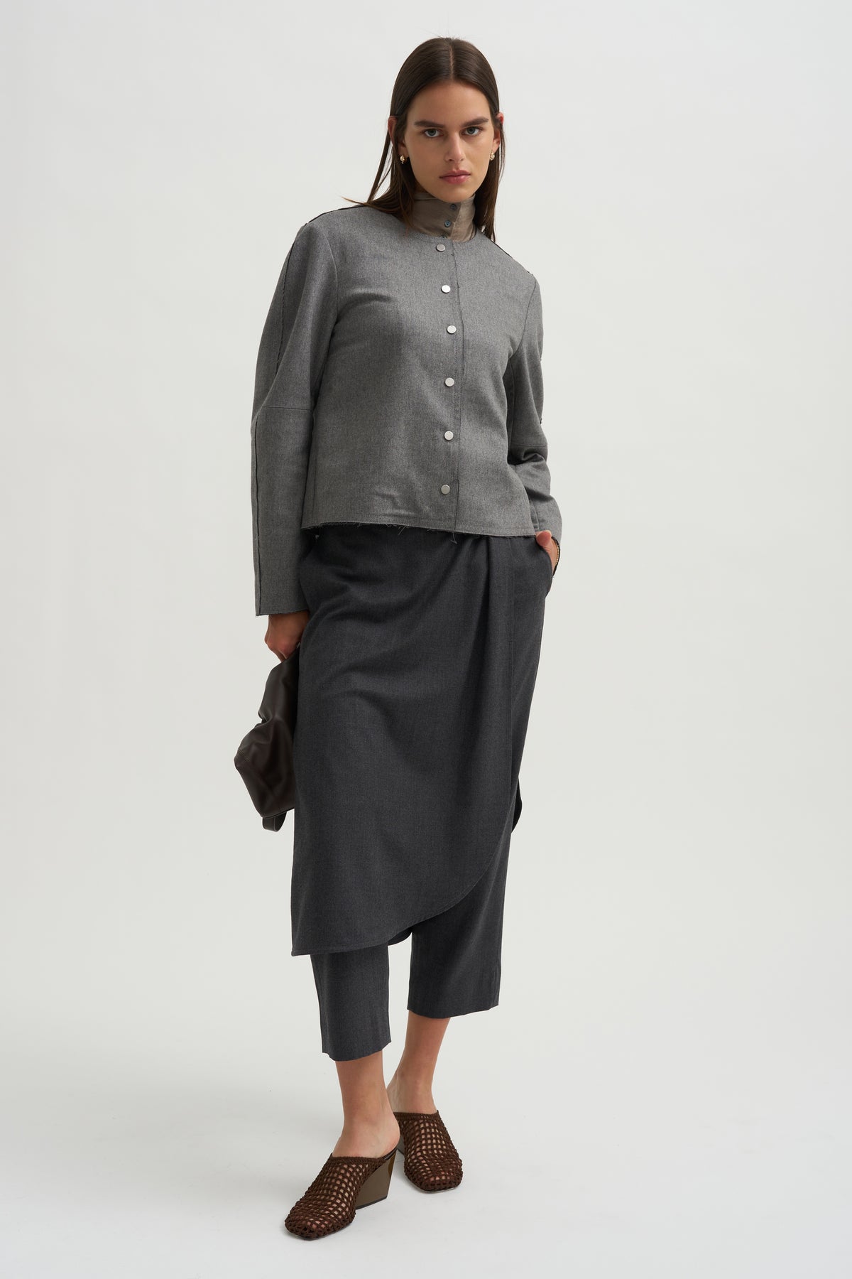 Crescent Crop Jacket, Charcoal Grey