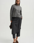 Crescent Crop Jacket, Charcoal Grey