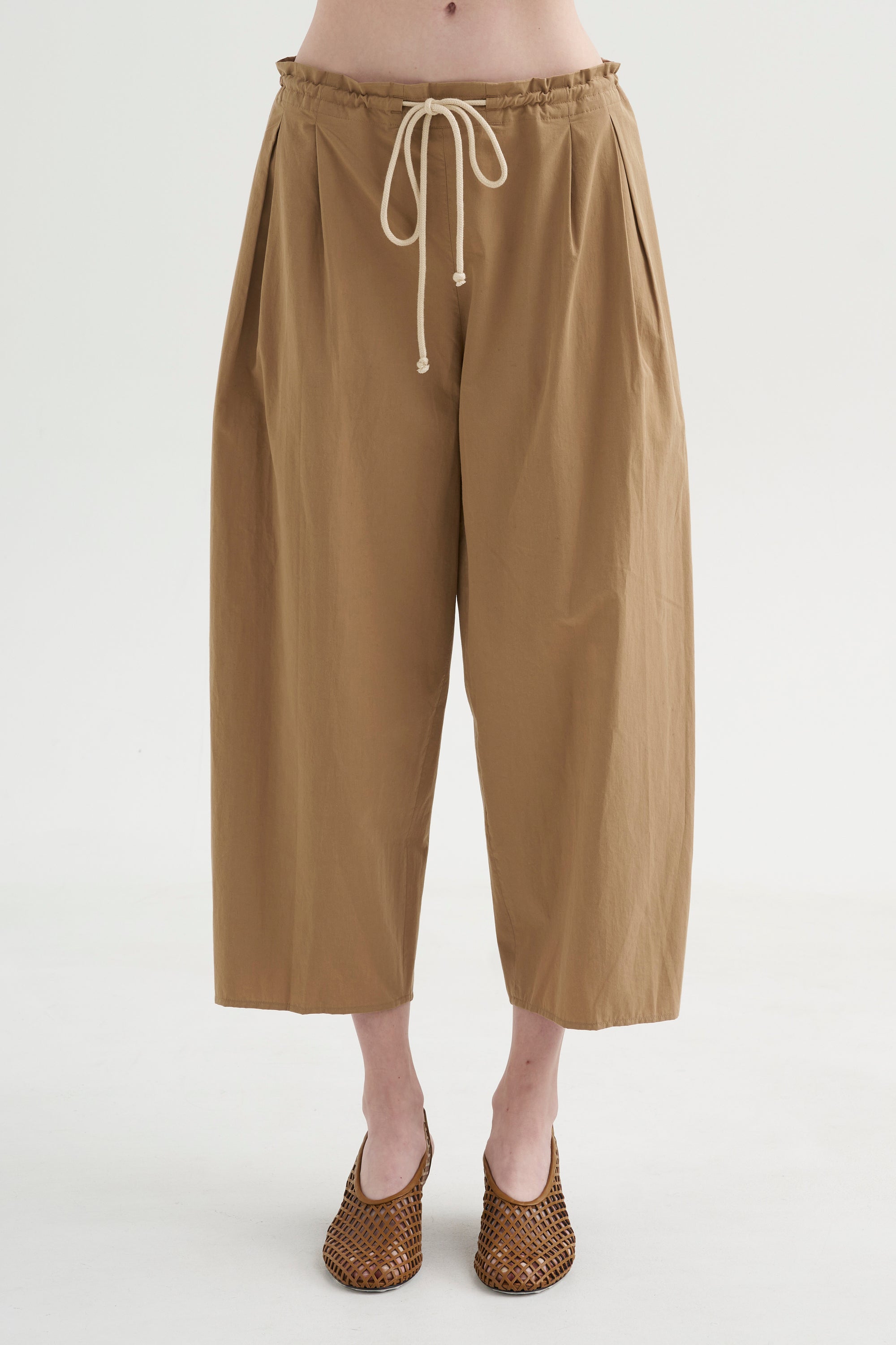 Balloon Drawstring Trouser, Walnut
