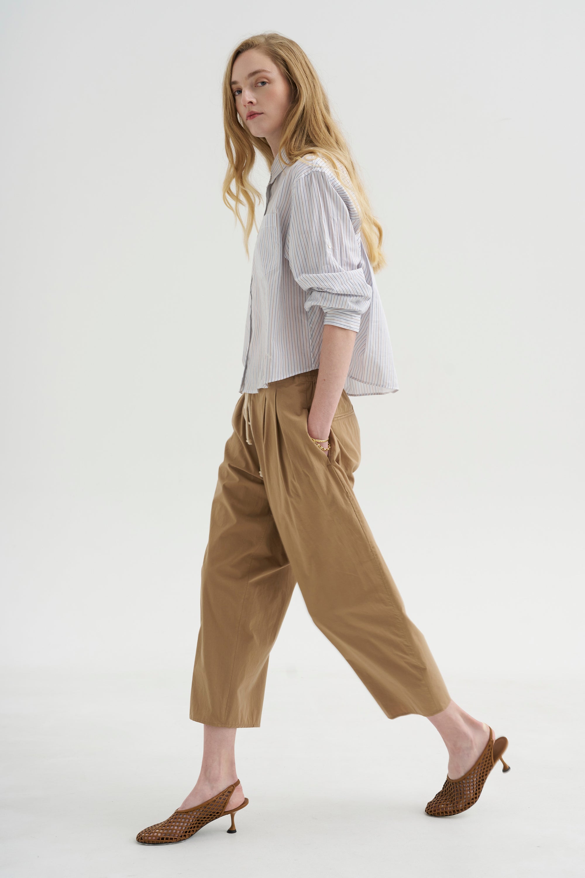 Balloon Drawstring Trouser, Walnut