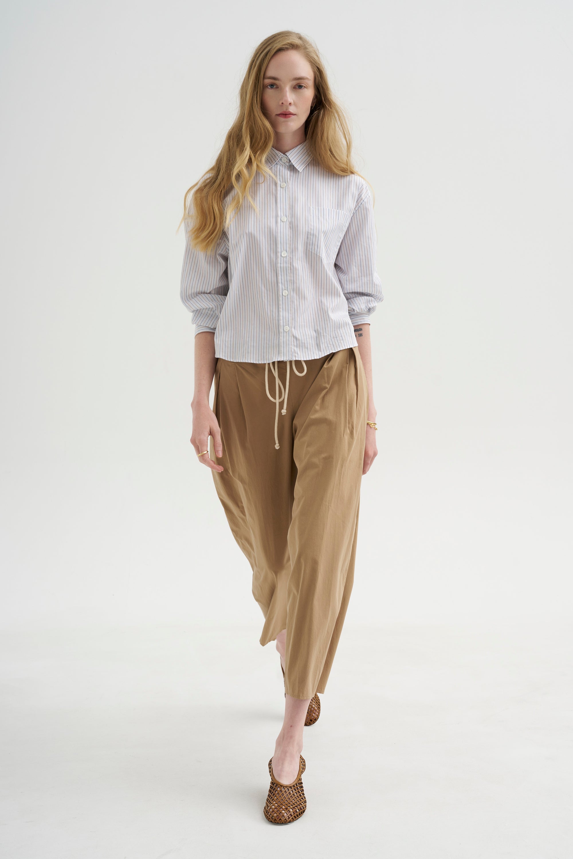 Balloon Drawstring Trouser, Walnut