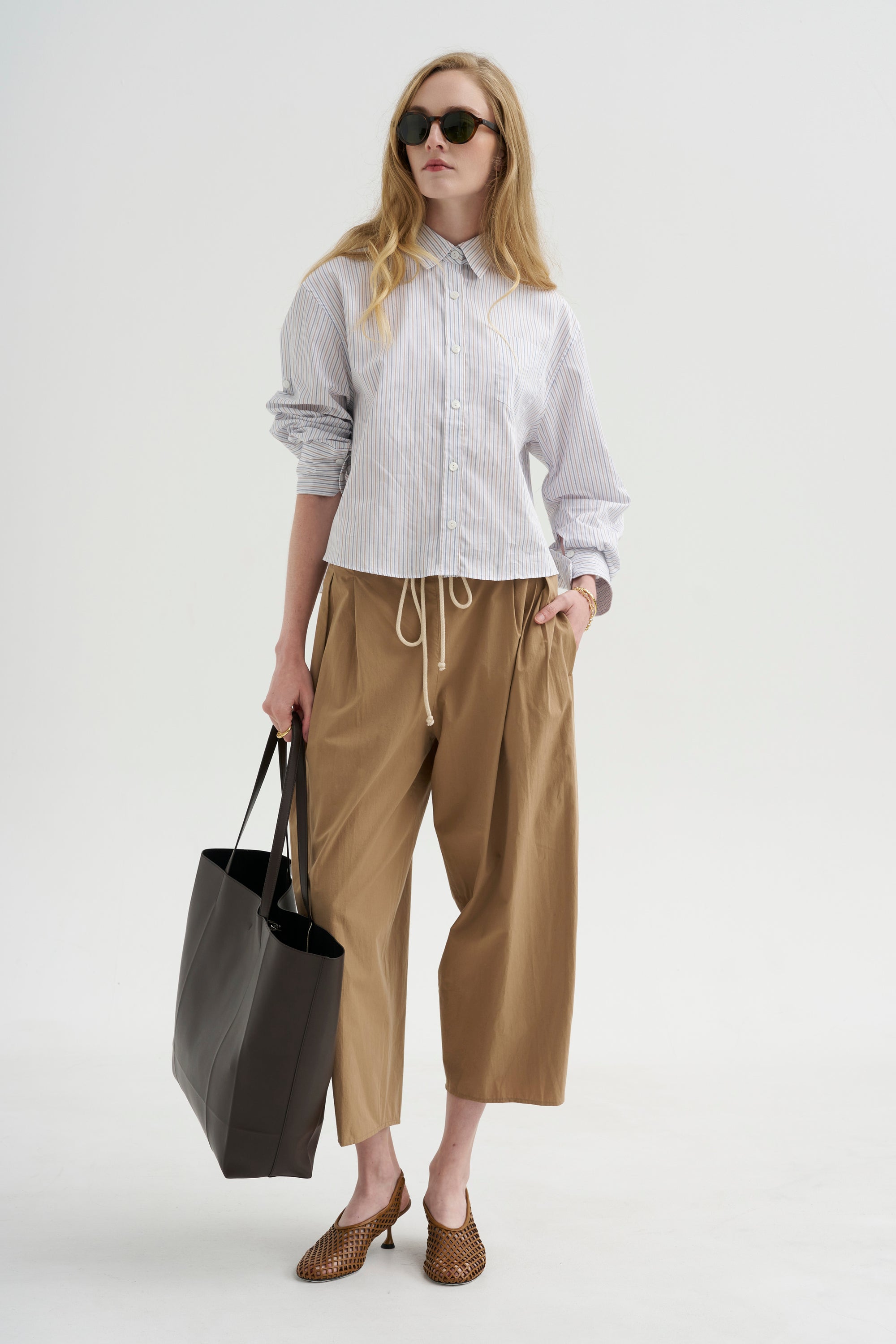 Balloon Drawstring Trouser, Walnut