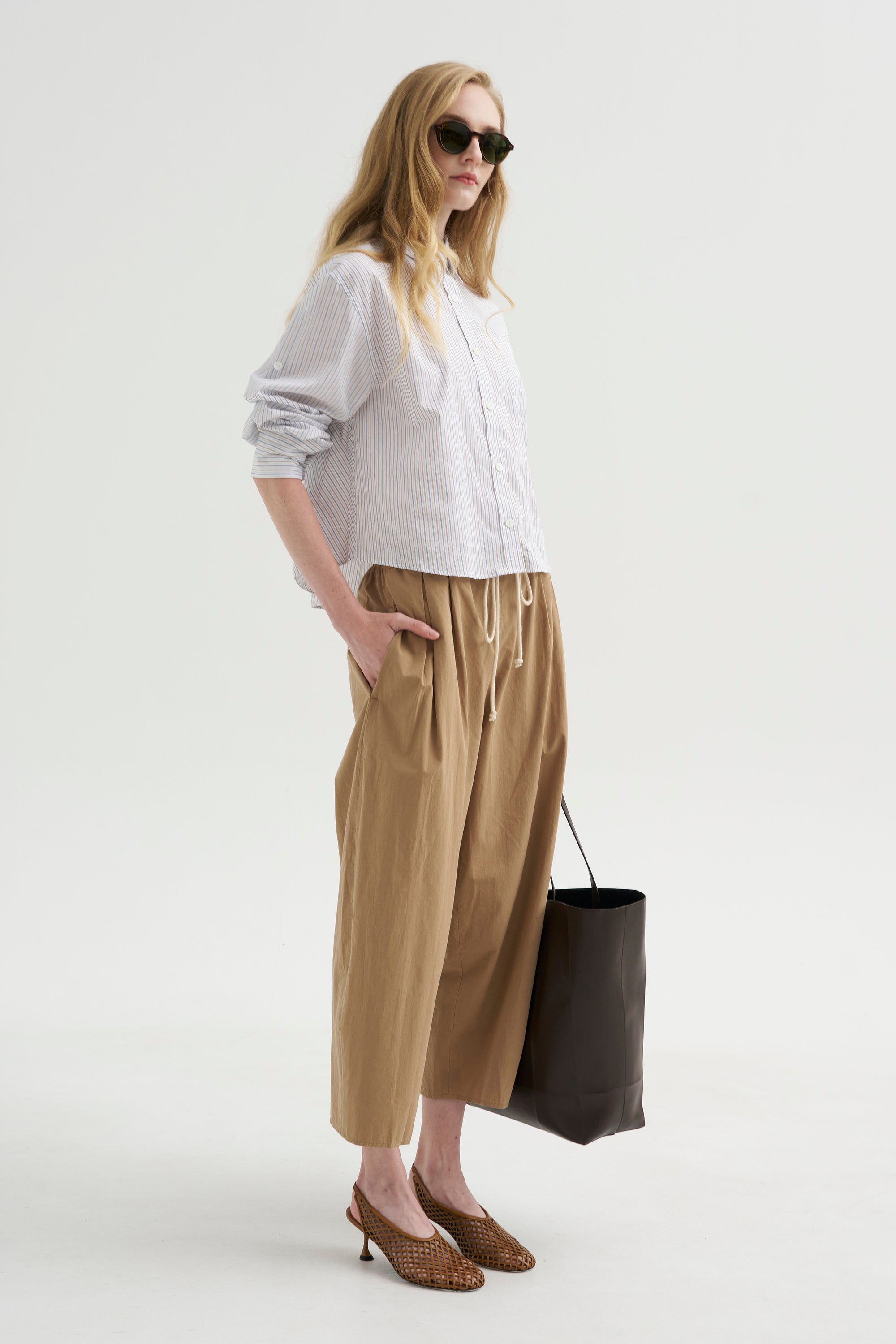 Balloon Drawstring Trouser, Walnut