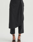 Wrap Skirt Trouser, Charcoal