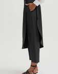 Wrap Skirt Trouser, Charcoal