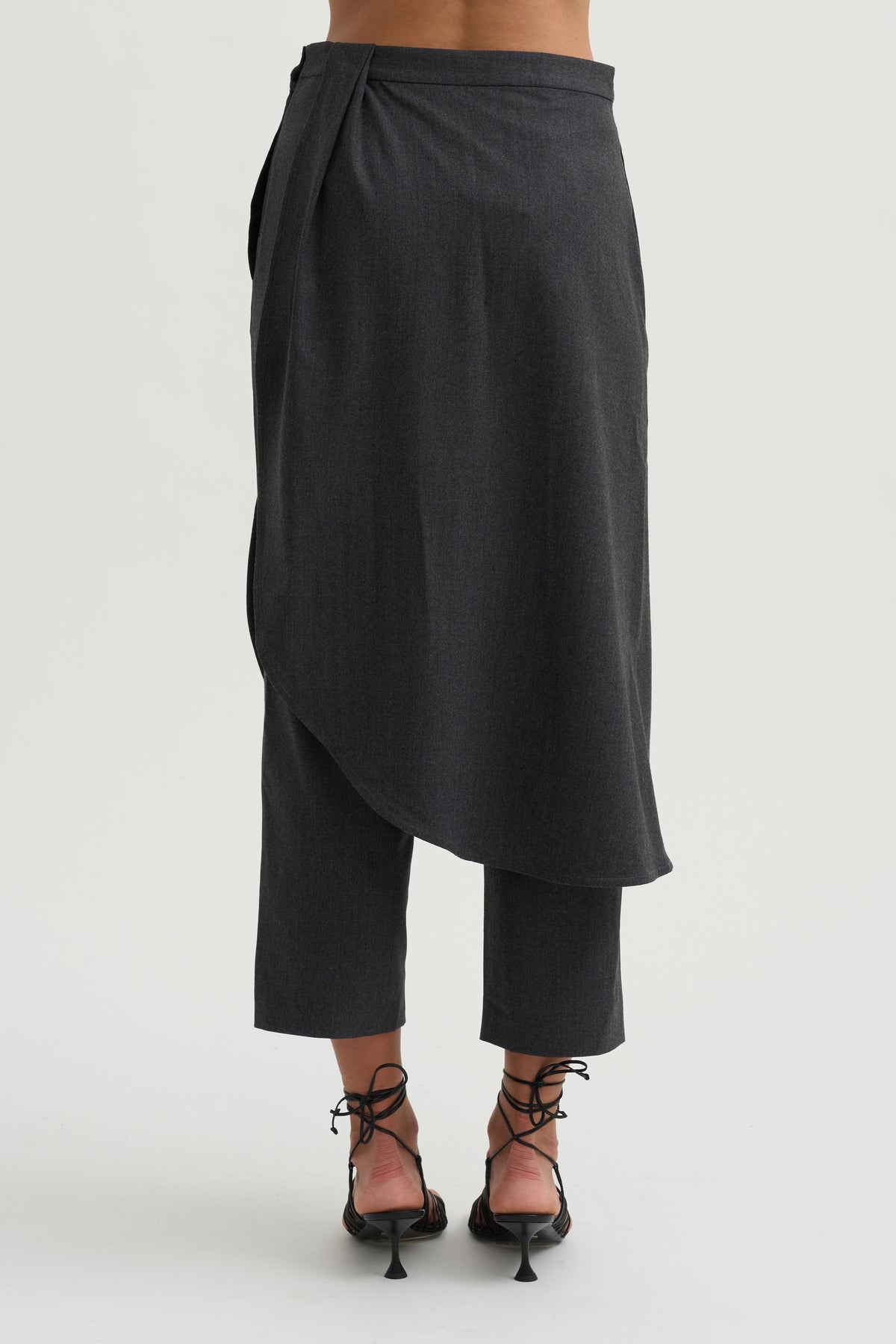 Wrap Skirt Trouser, Charcoal