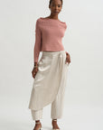 Wrap Skirt Trouser, Champagne