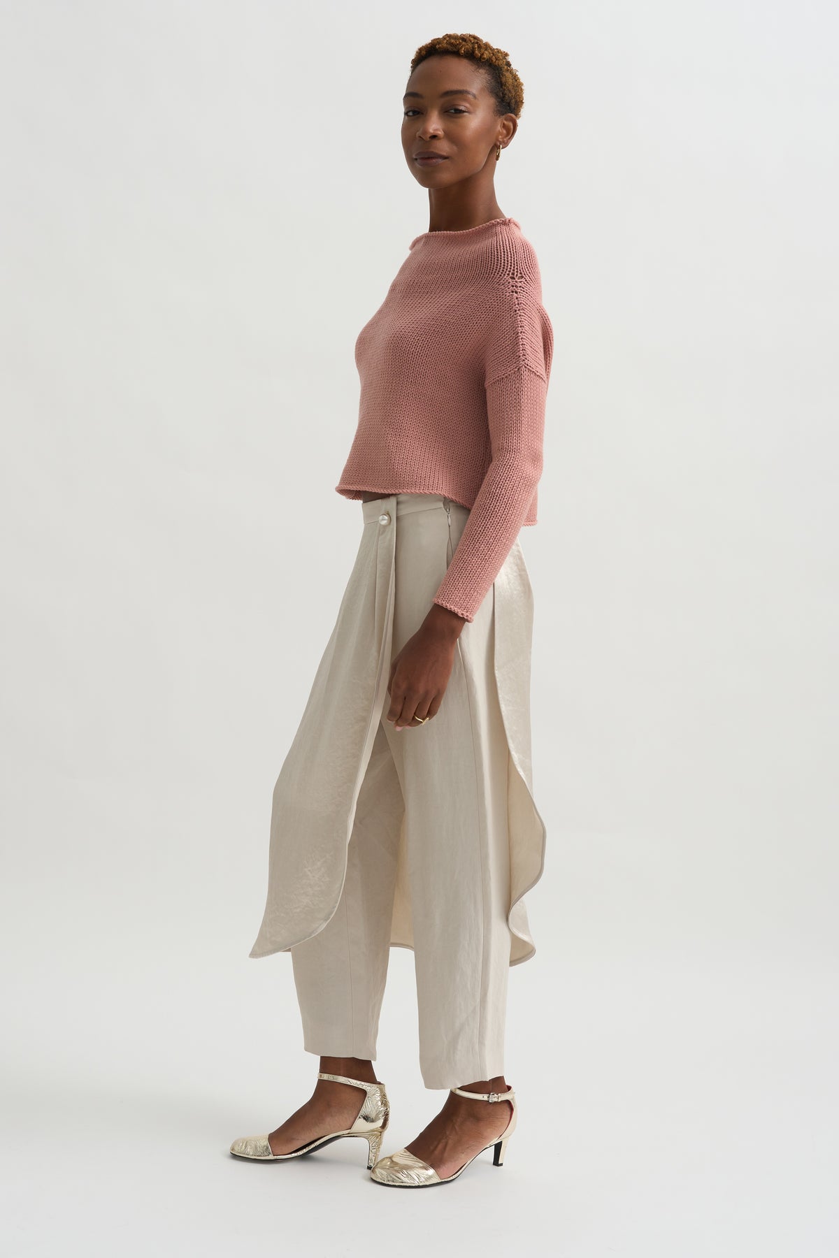 Wrap Skirt Trouser, Champagne