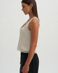 Lace Edge Scoop Cami, Champagne