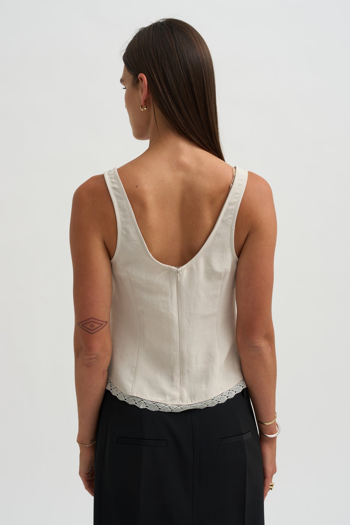 Lace Edge Scoop Cami, Champagne