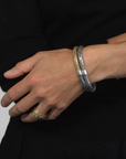 Embossed Hinged Cuffling, Silver