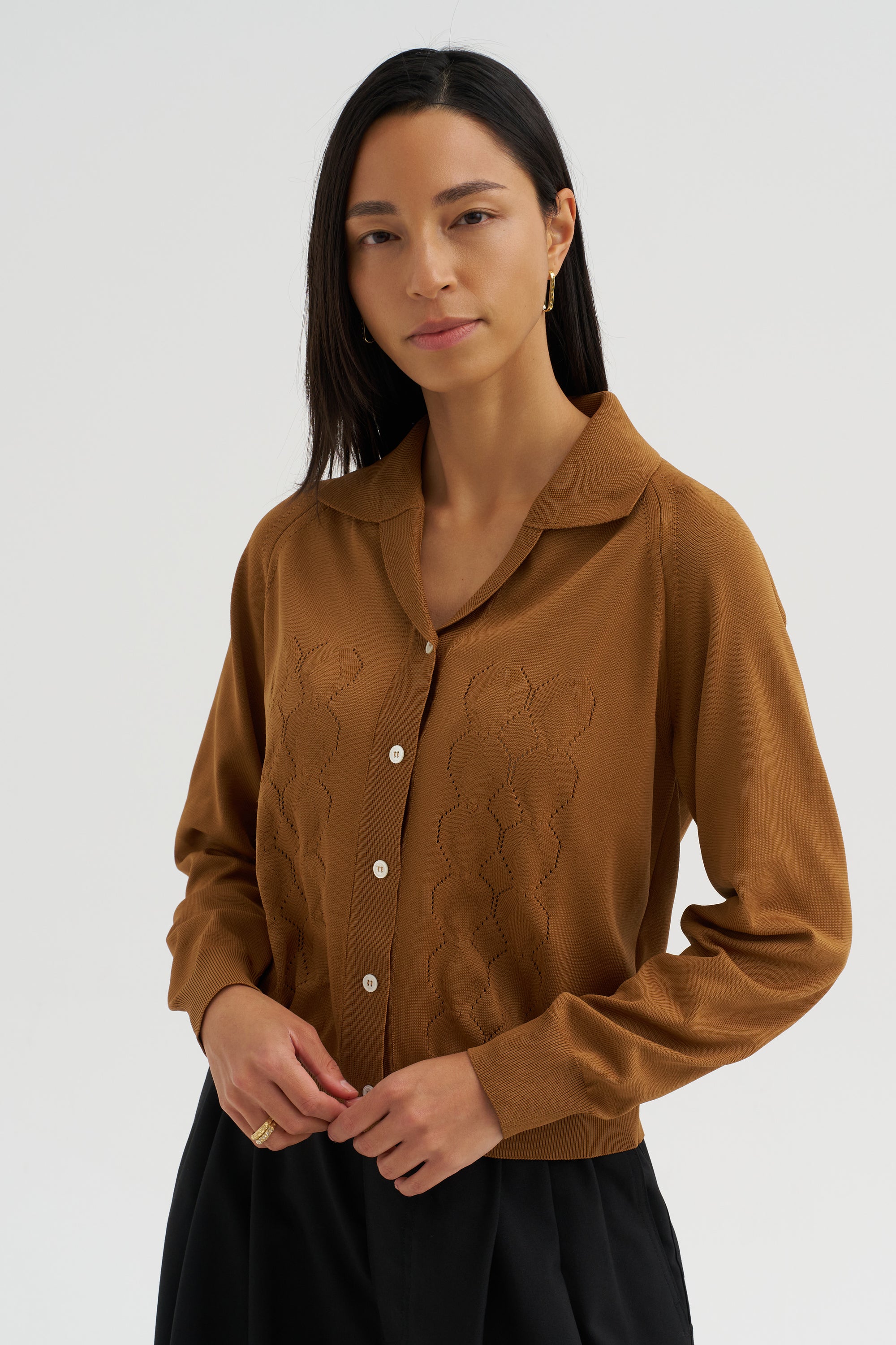 Long Sleeve Cardigan, Cigar