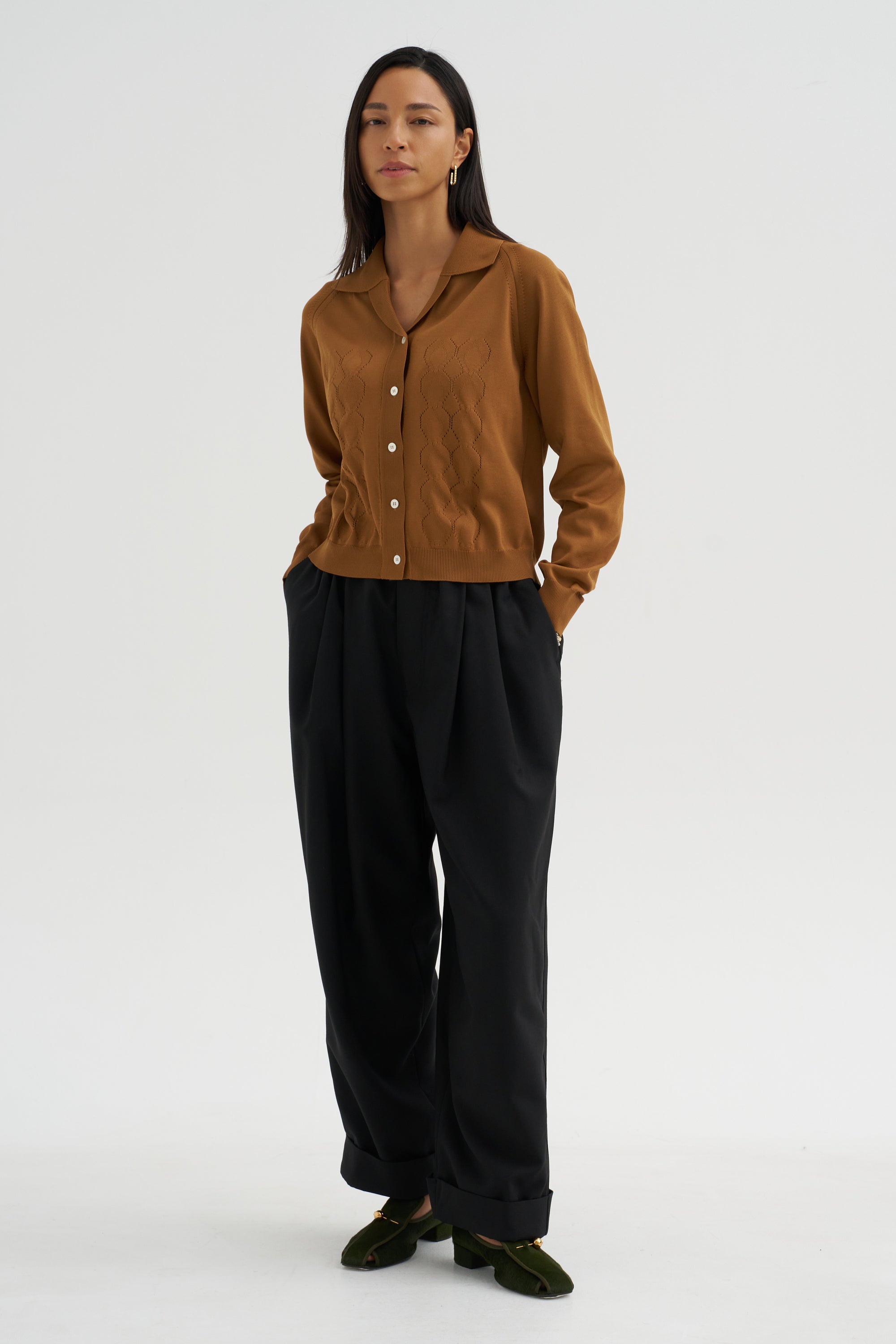 Long Sleeve Cardigan, Cigar