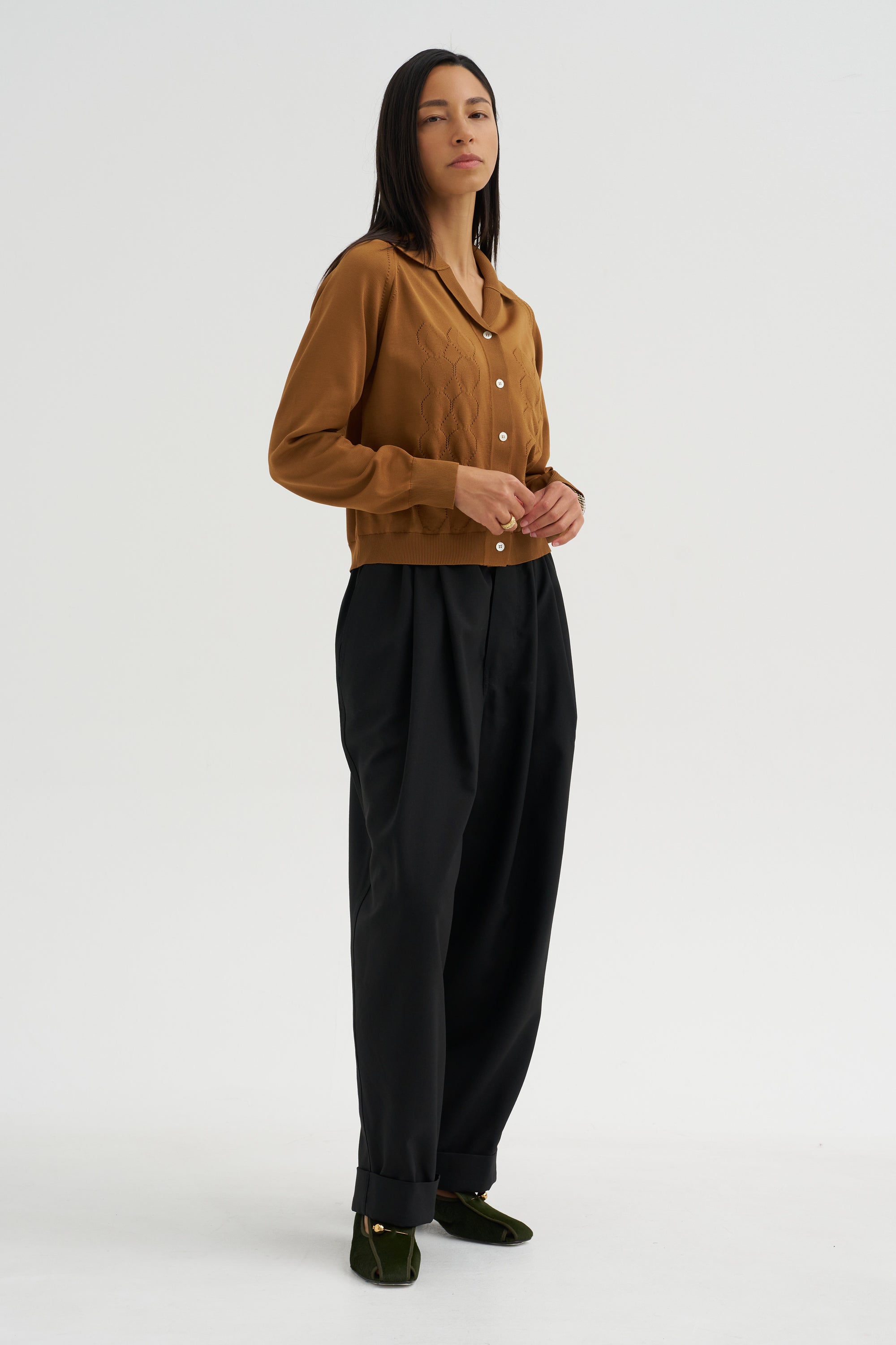 Long Sleeve Cardigan, Cigar