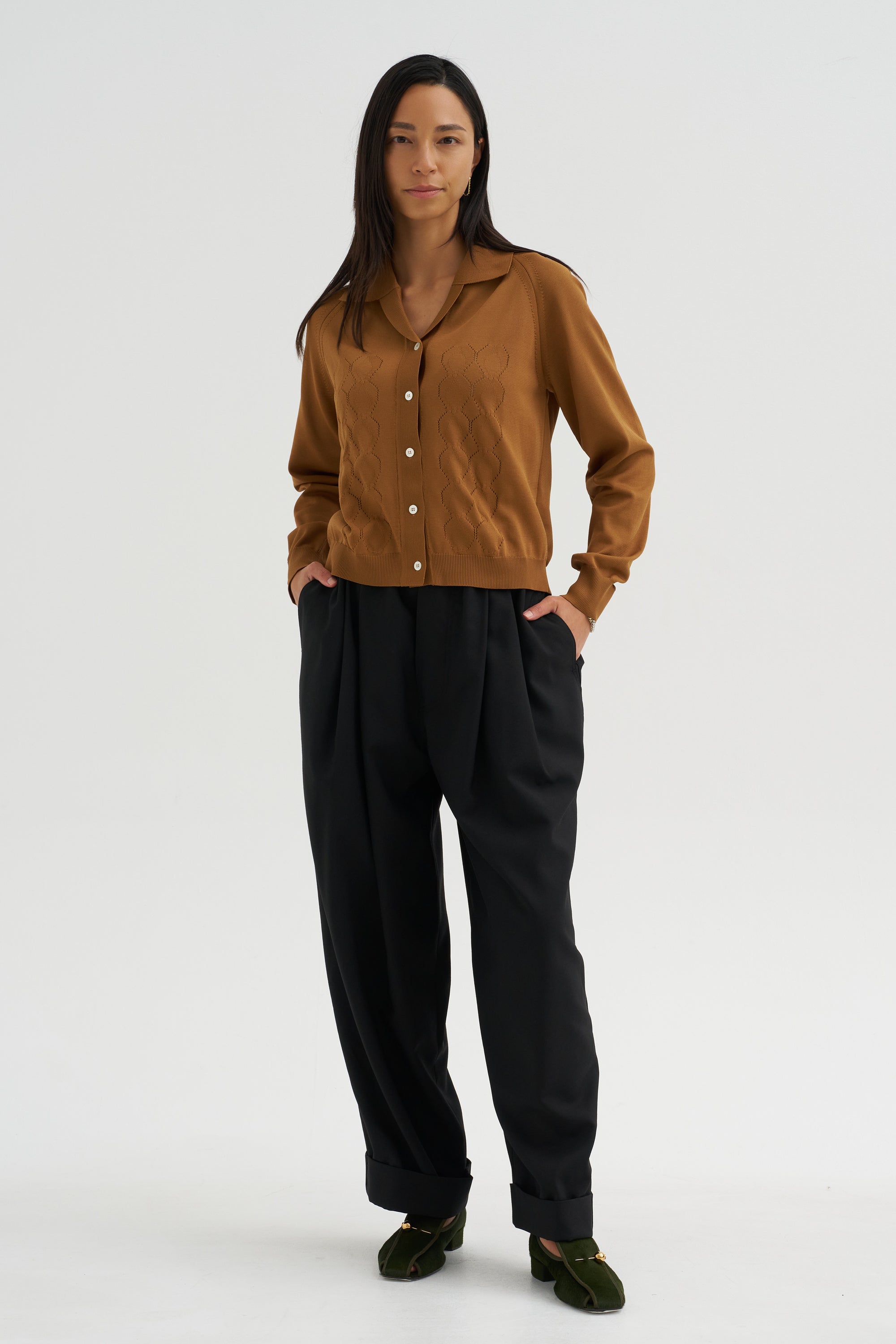 Long Sleeve Cardigan, Cigar