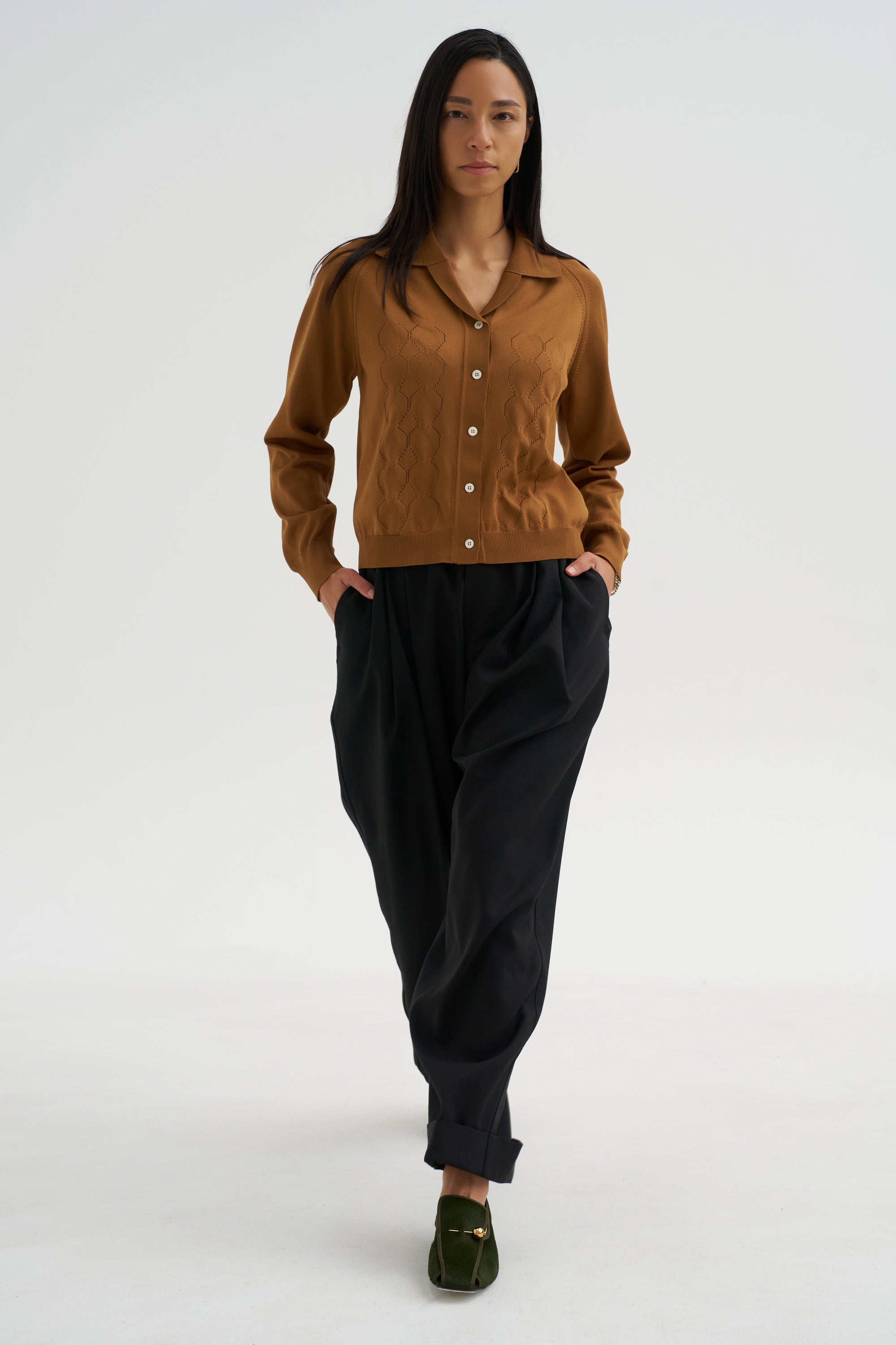 Long Sleeve Cardigan, Cigar