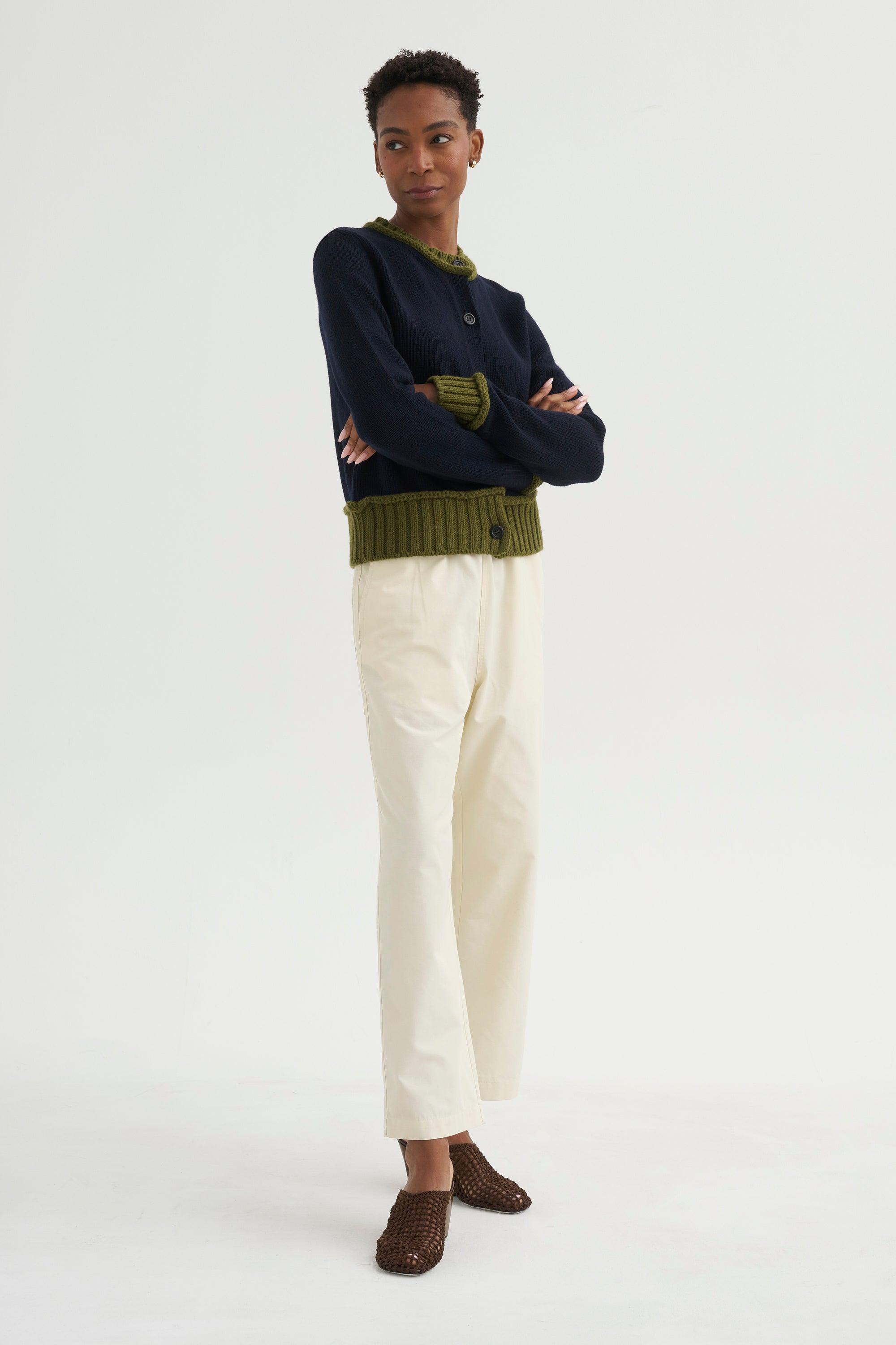 Wool Blend Cardigan, Eclipse