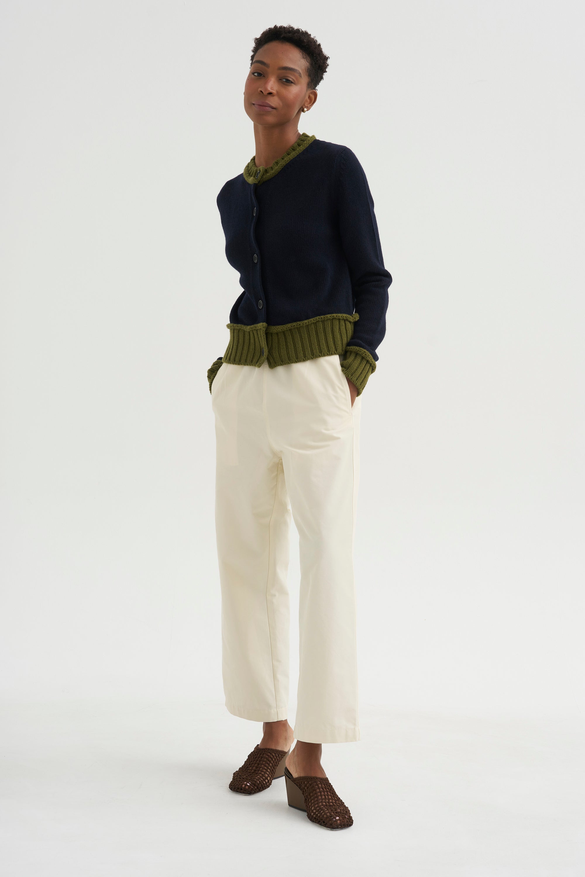 Wool Blend Cardigan, Eclipse