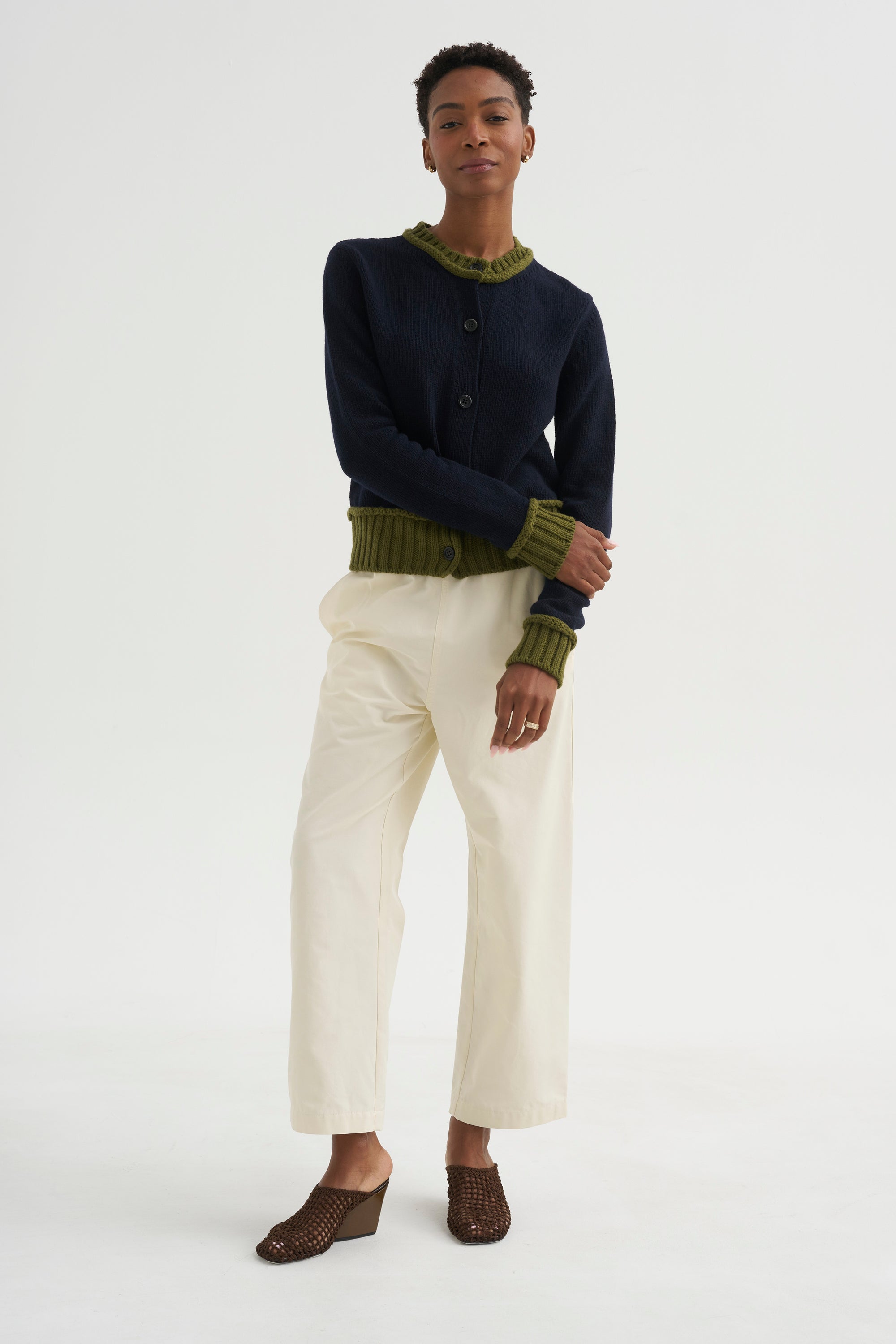 Wool Blend Cardigan, Eclipse