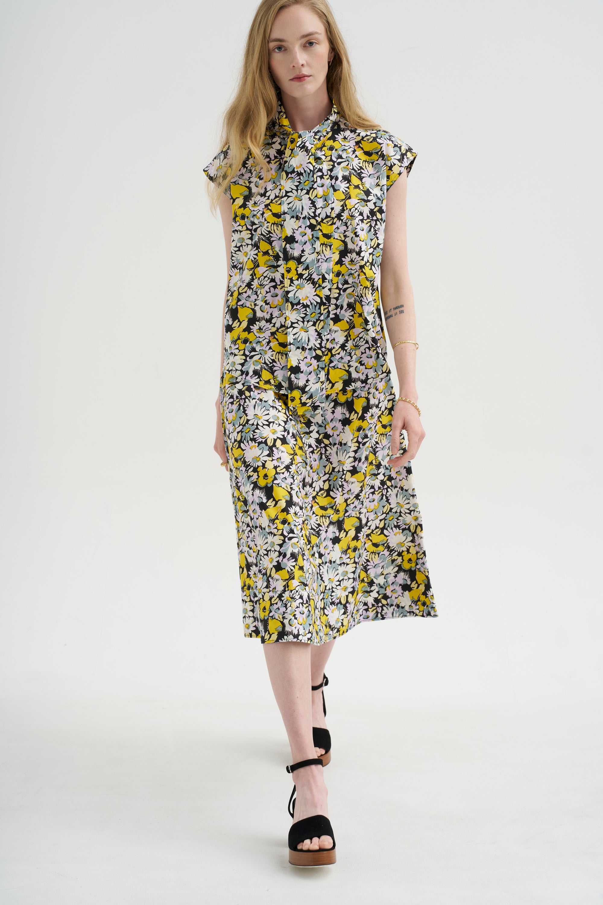 Poplin Sleeveless Blouse, Maize