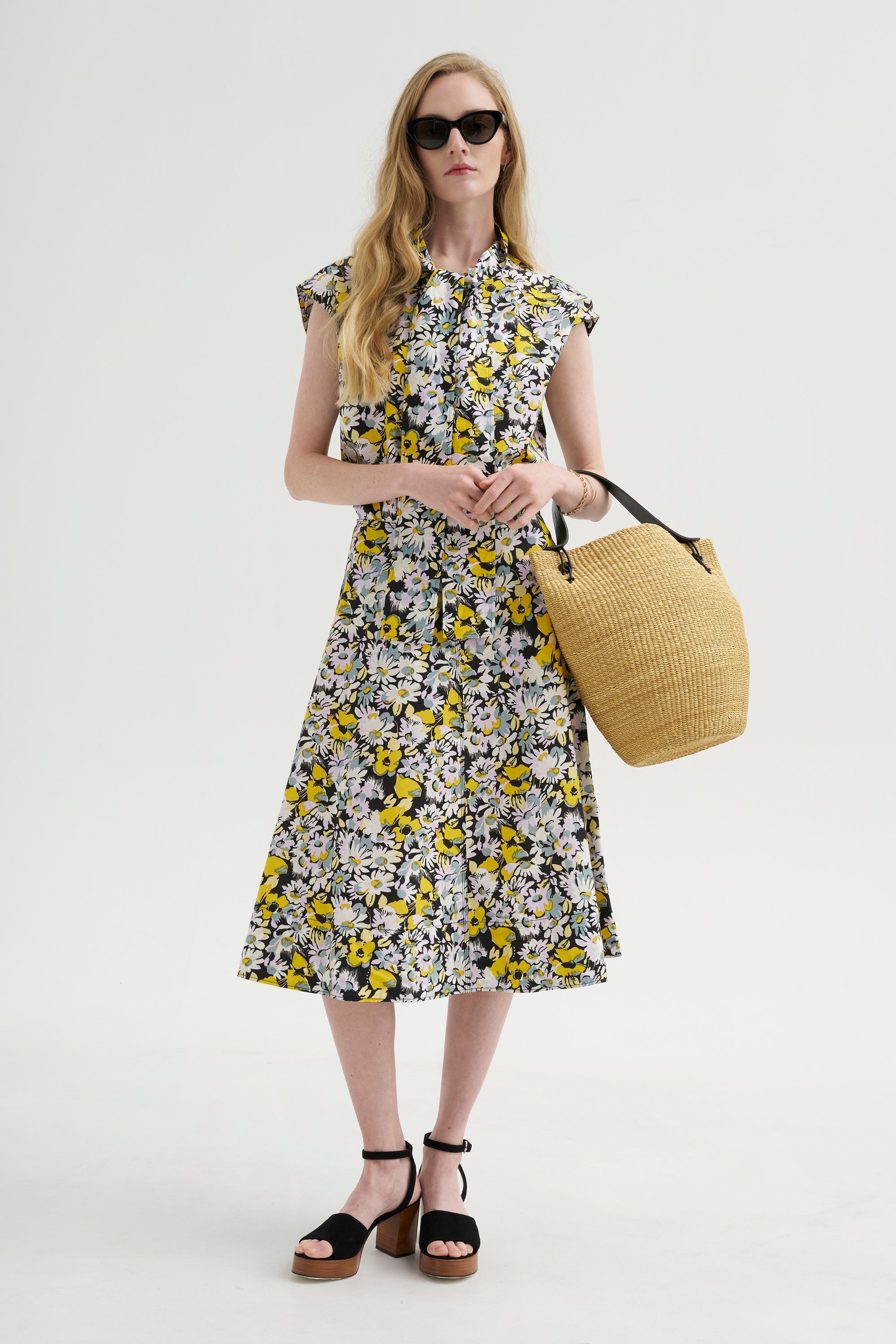 Poplin Sleeveless Blouse, Maize