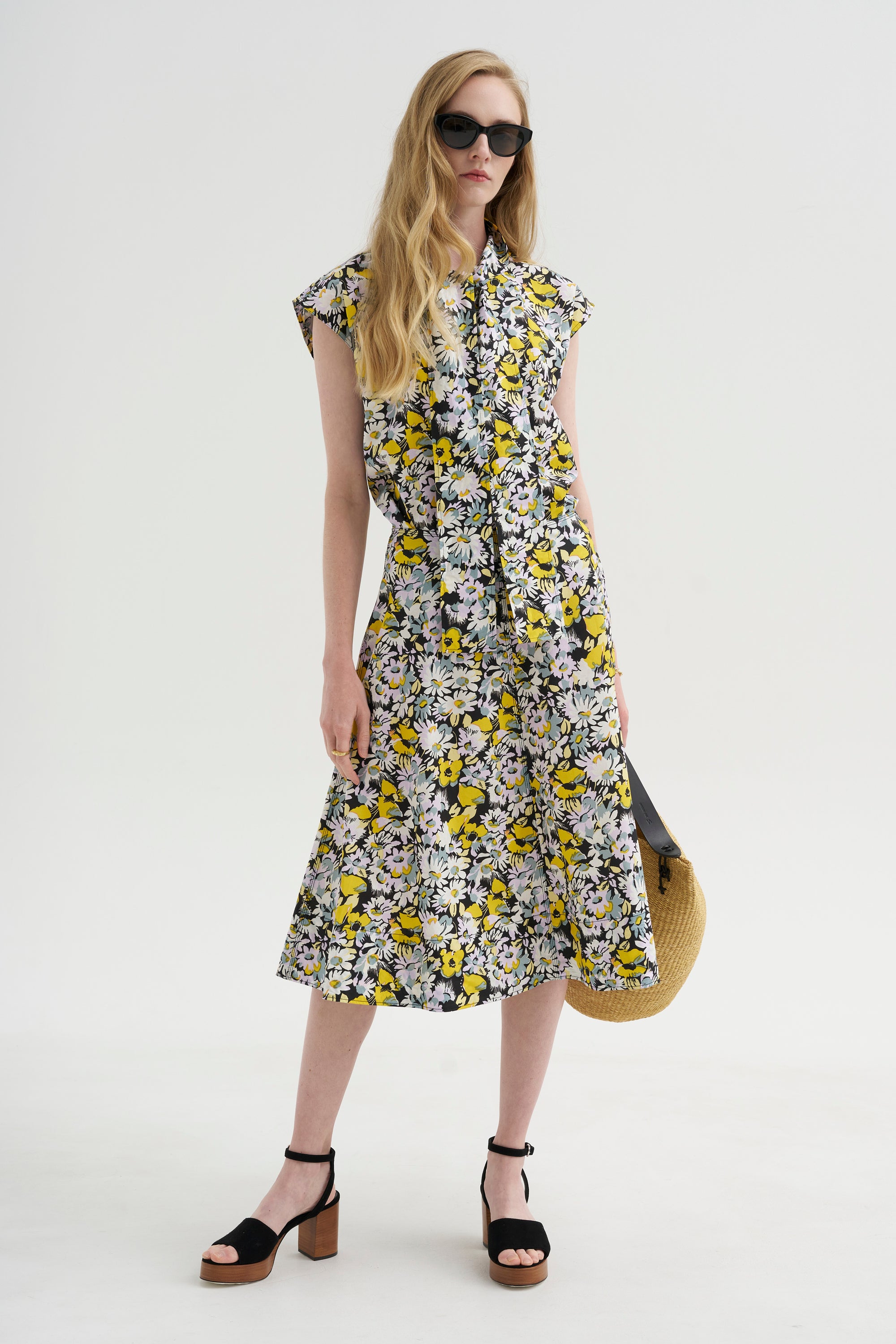 Poplin Sleeveless Blouse, Maize