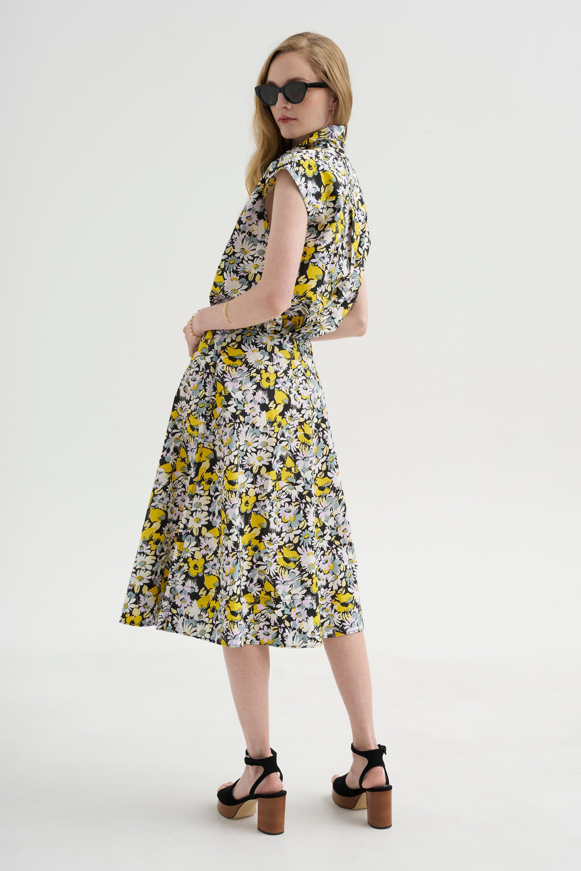 Poplin Sleeveless Blouse, Maize