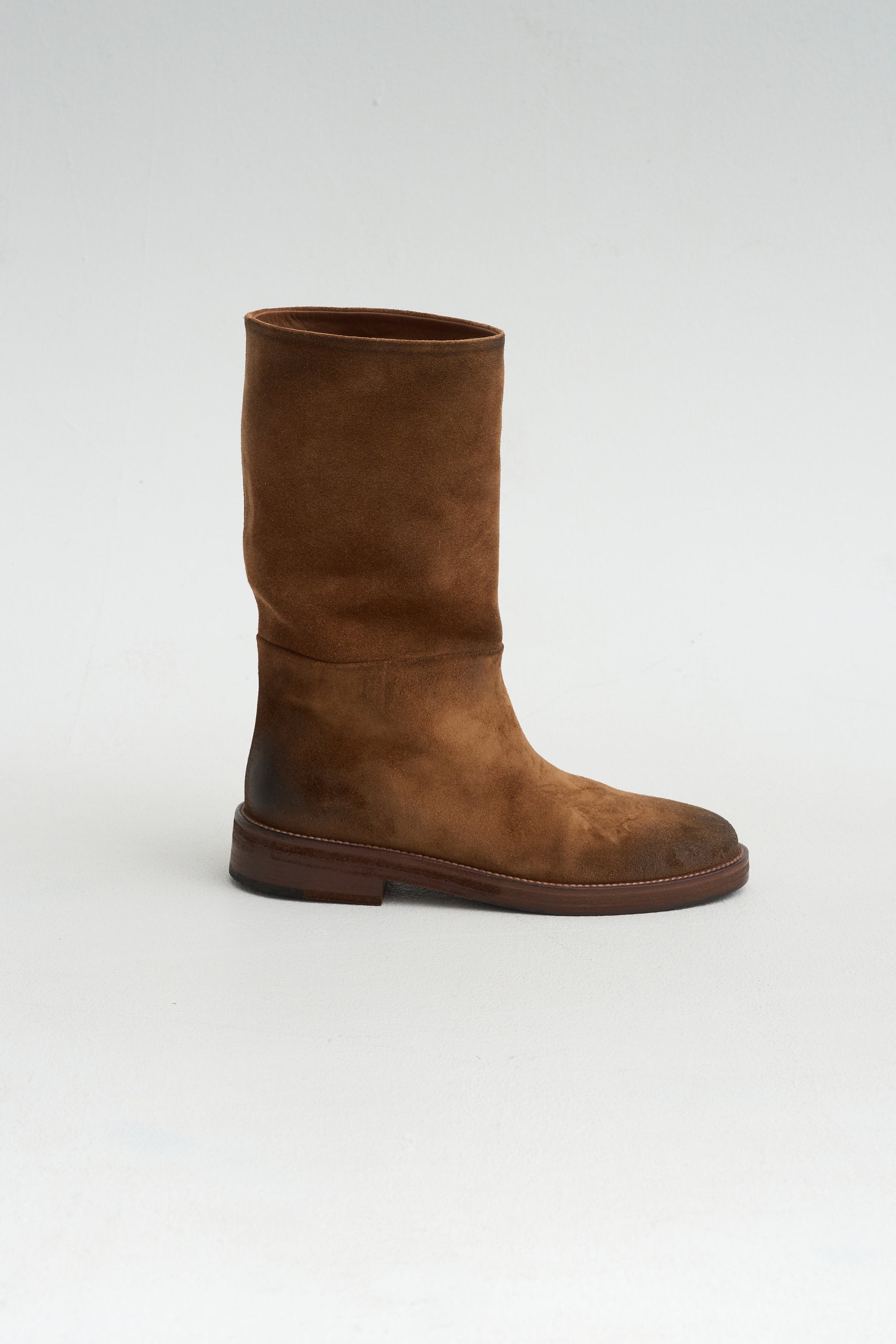 Tubetto Reversed Leather Boot, Basalt