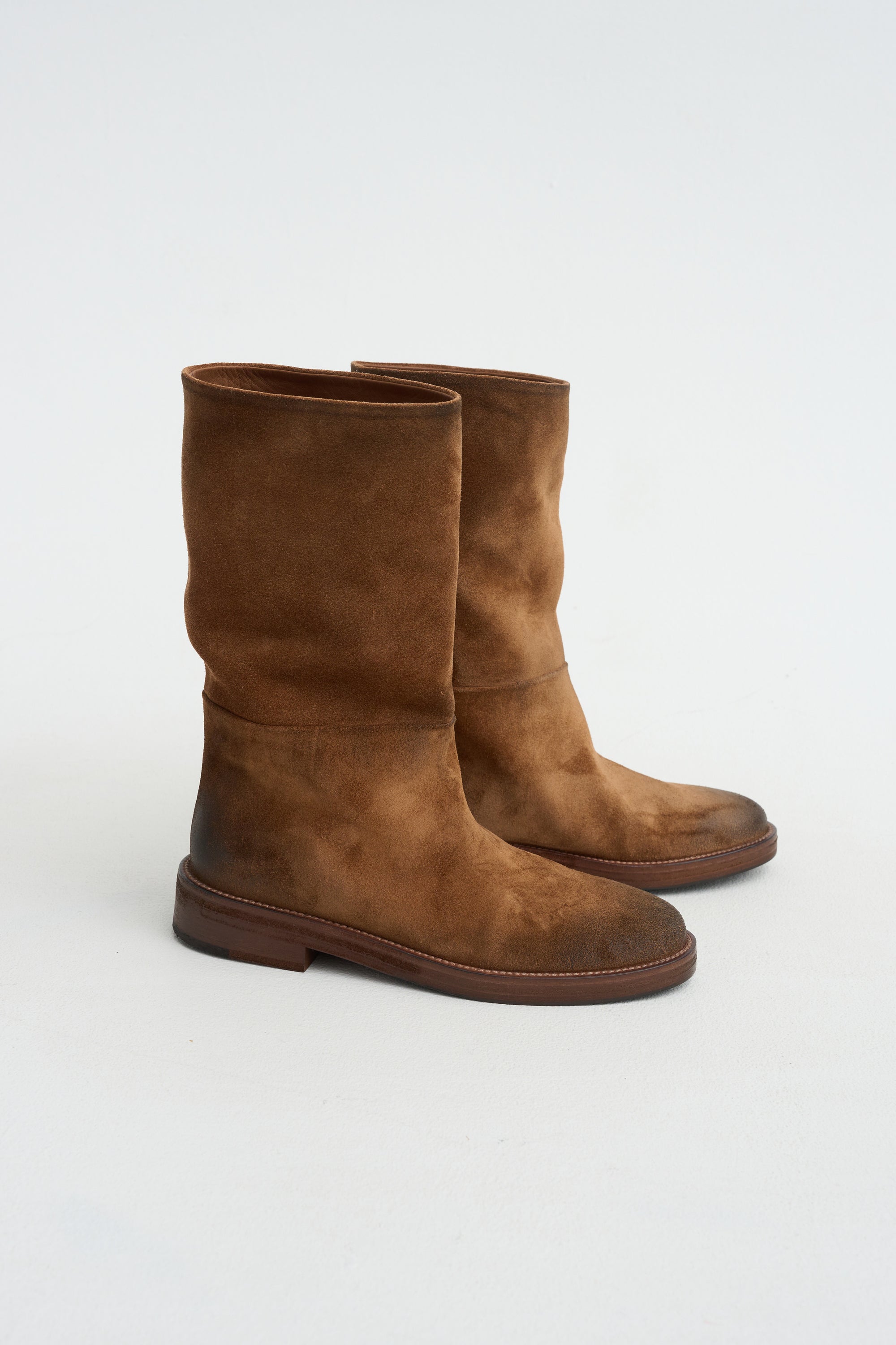 Tubetto Reversed Leather Boot, Basalt