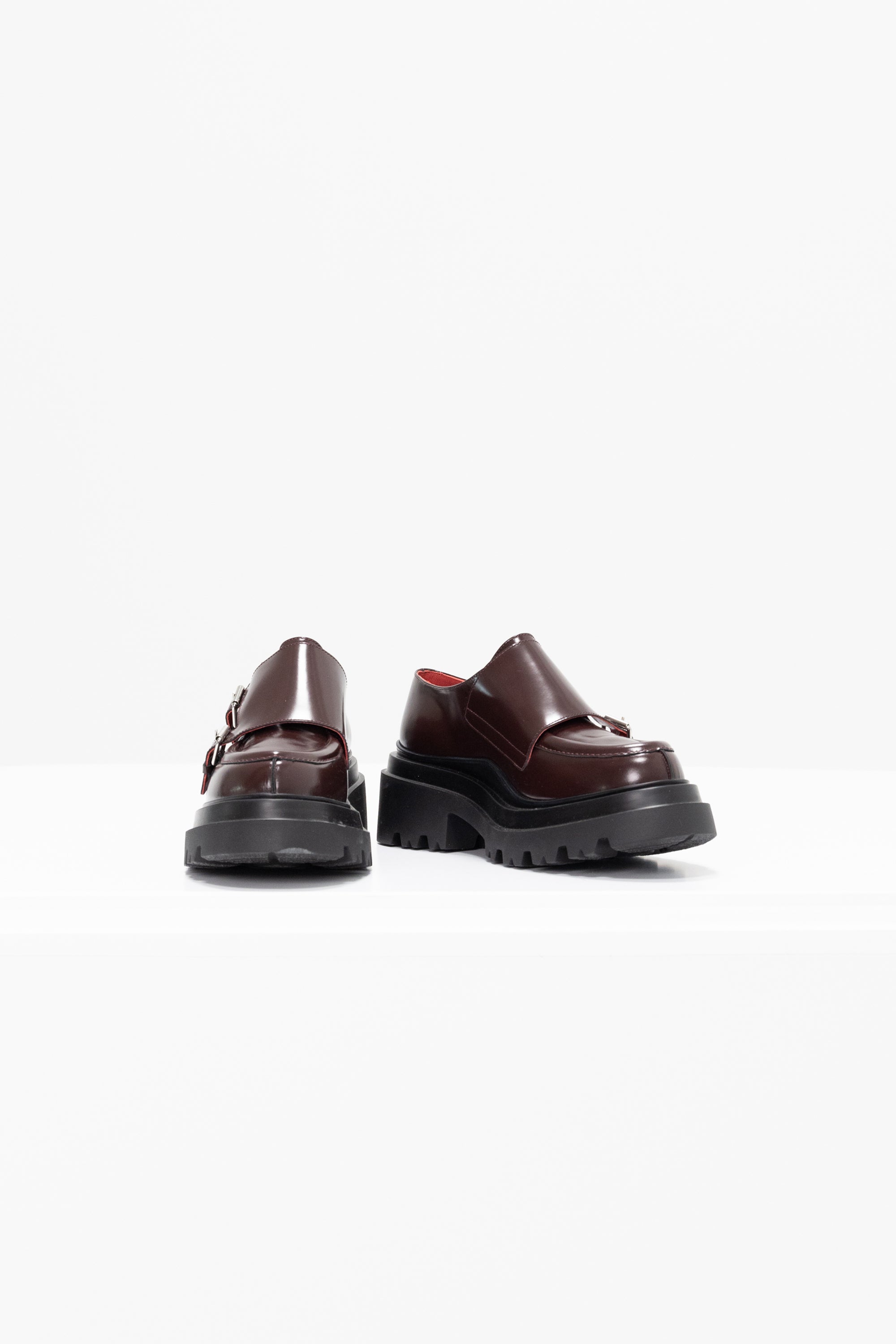 PLAN C - Loafer with Buckles, Oxblood