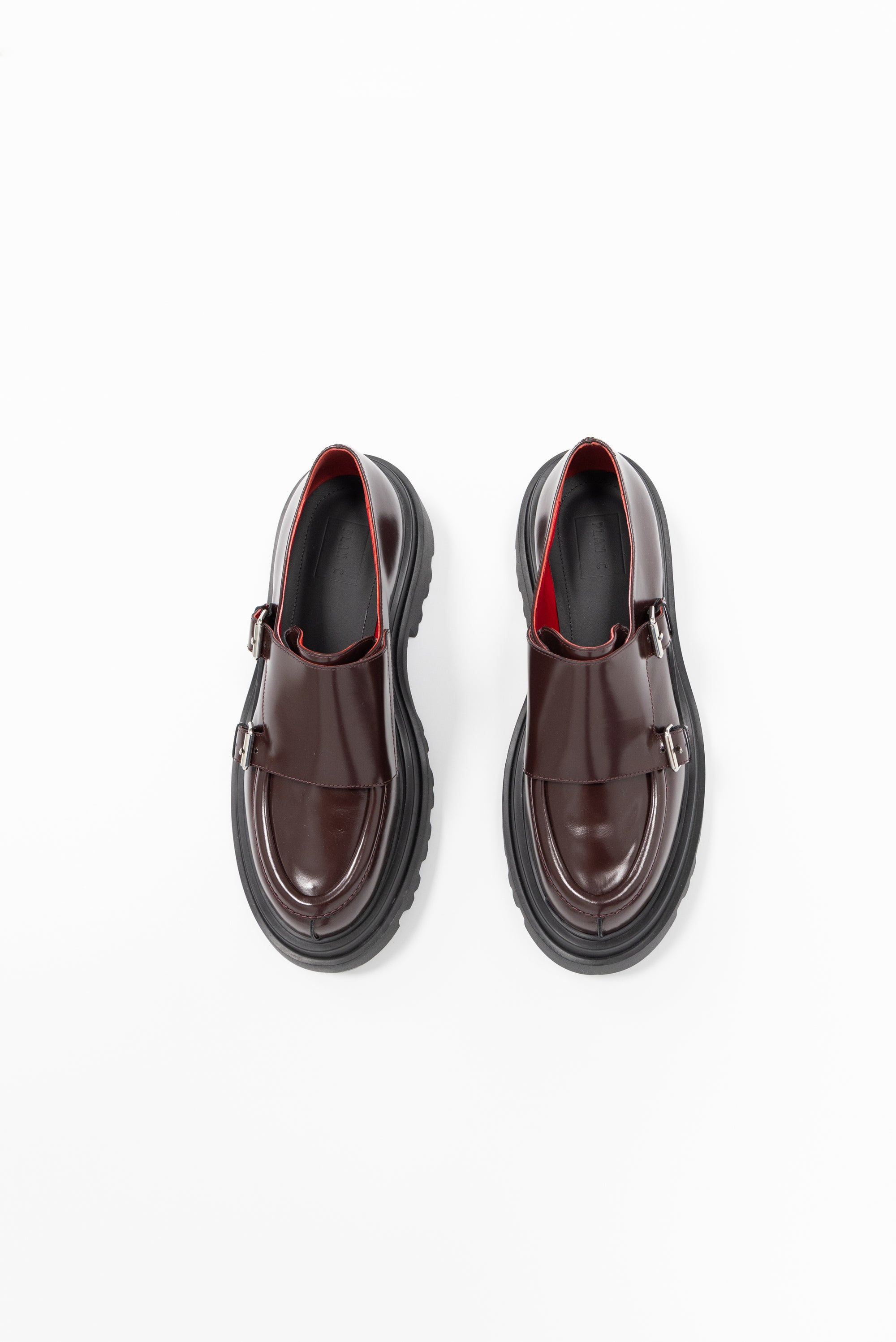 PLAN C - Loafer with Buckles, Oxblood
